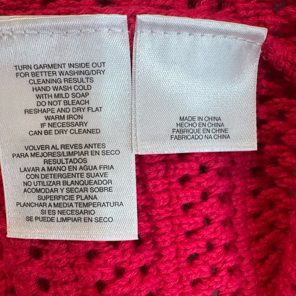 Jones New York Open-Front Short Sleeve Crochet Cardigan - Fuchsia - Picture 6 of 6